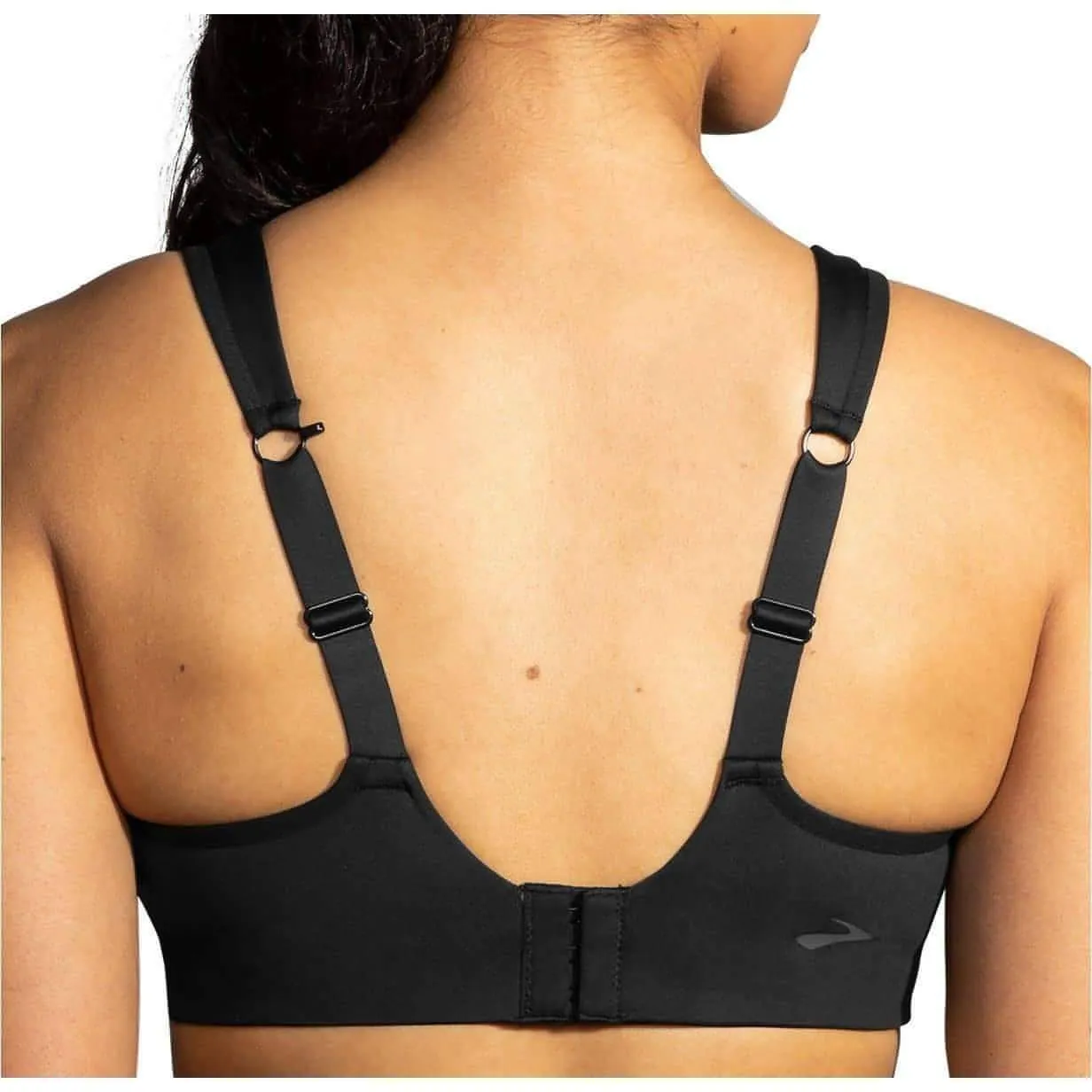 Comfortable lining Non-Restrictive Support Brooks Drive Convertible Run Womens Sports Bra - Black