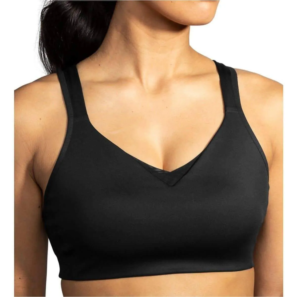 Brooks Drive Convertible Run Womens Sports Bra - Black runners Drawstring closure