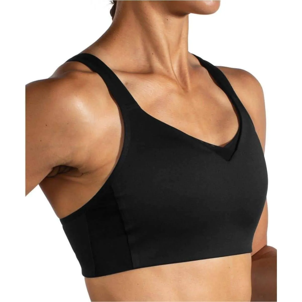 Brooks Drive Convertible Run Womens Sports Bra - Black Petite size seams
