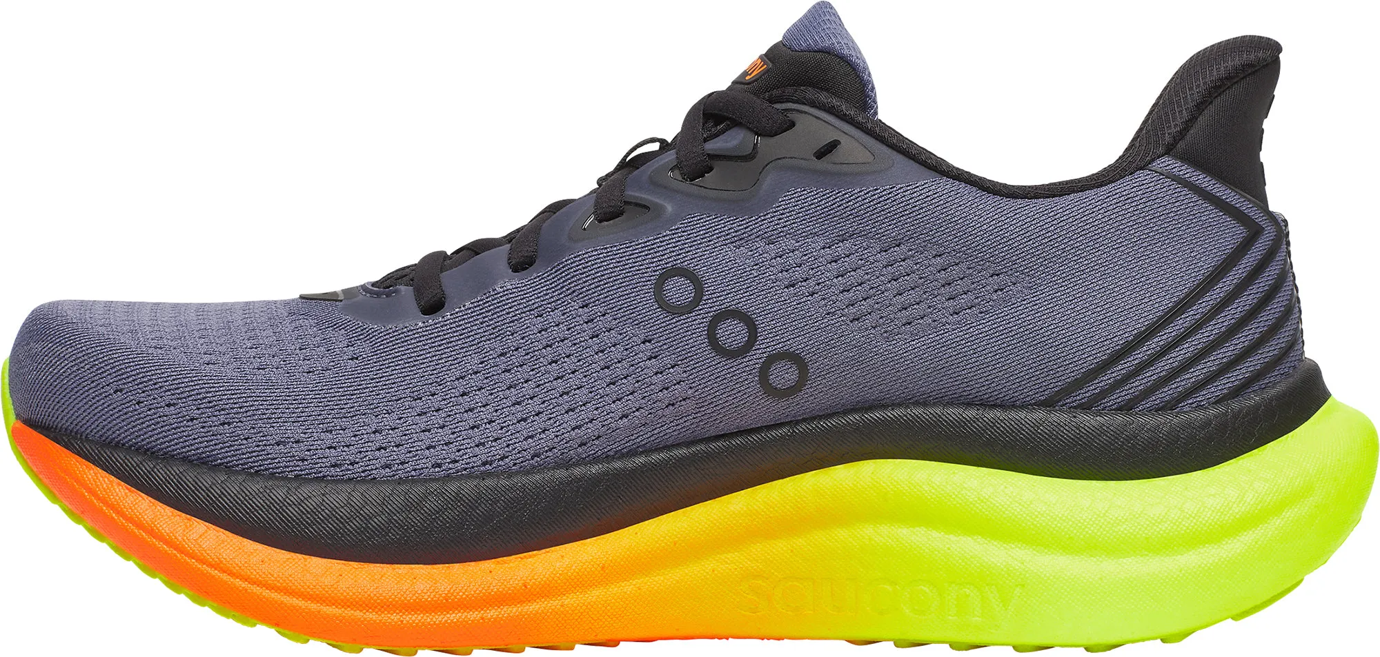 Saucony Triumph 23 Mens Running Shoes - Grey logo - buckled shoes