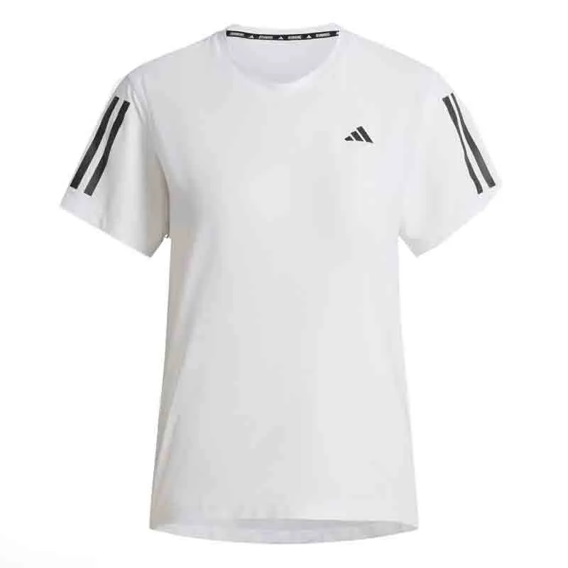 Sustainable production cycling outfit adidas Own The Run Short Sleeve Women's Running Tee - White