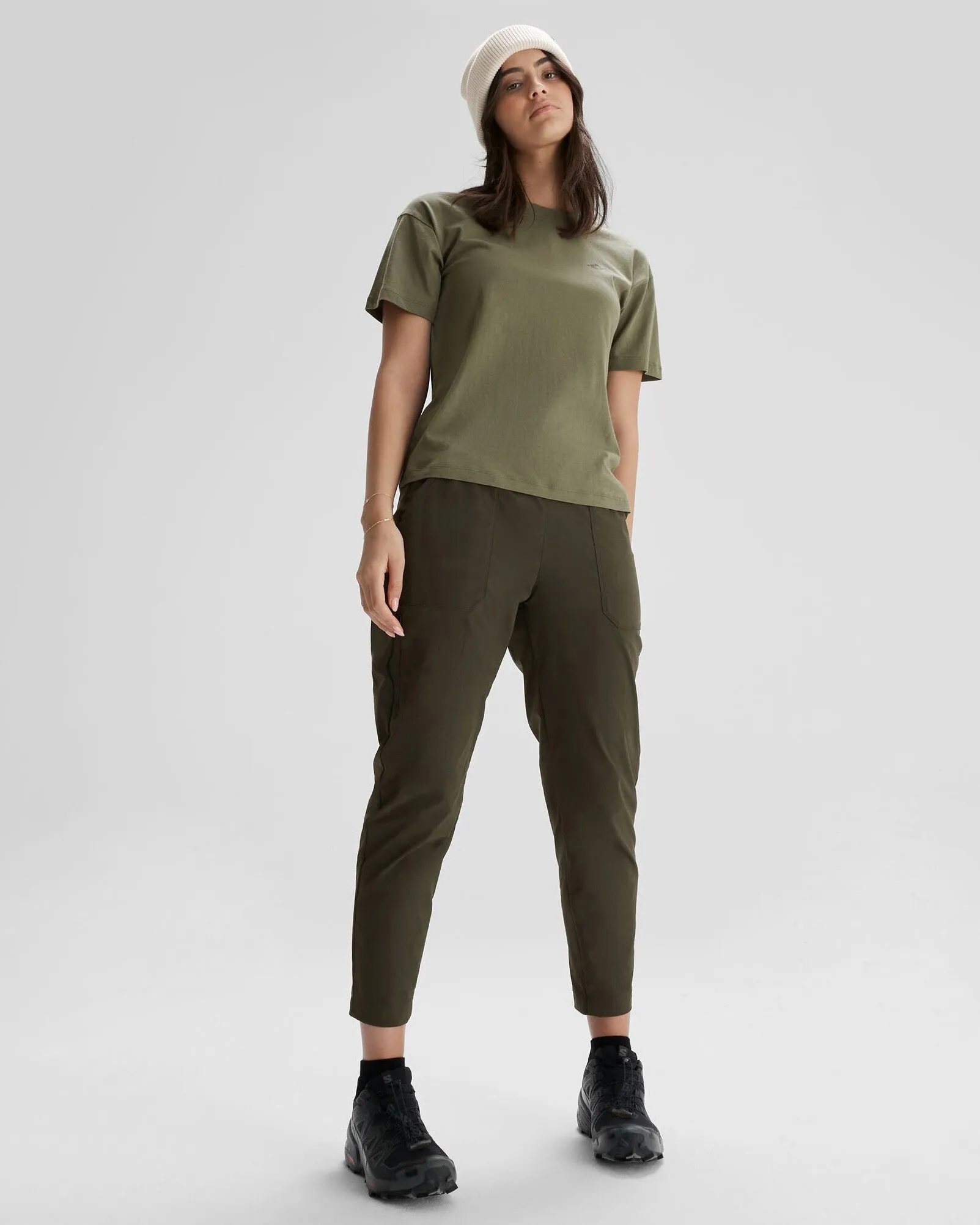 Women's Simon Beck Organic Cotton T-shirt  - Beech Sleek Stretch