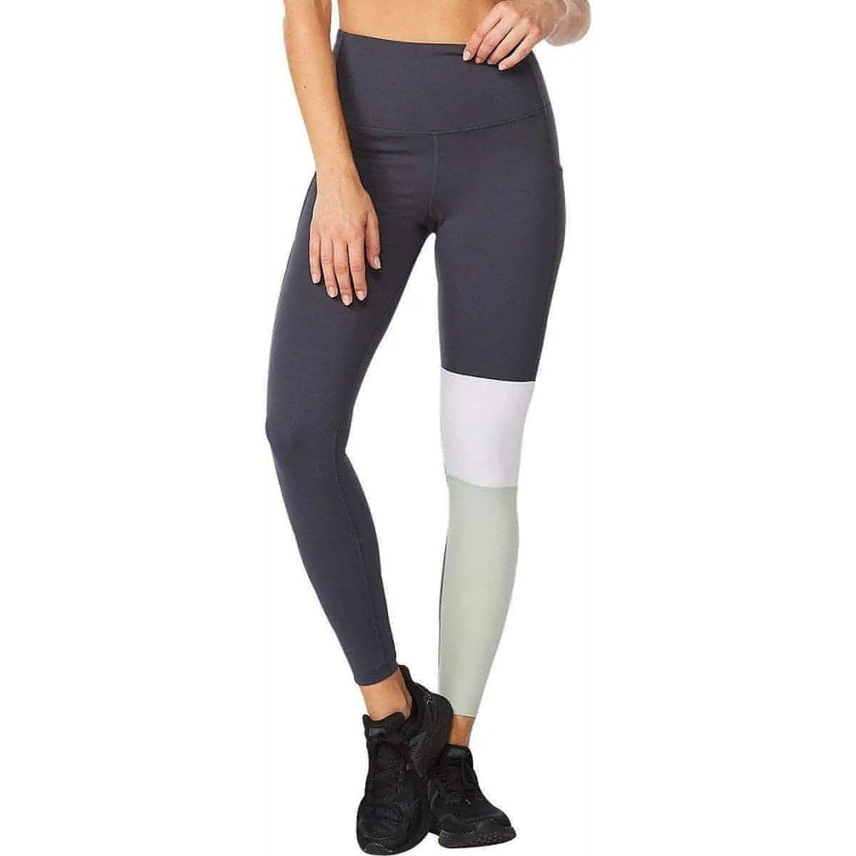 Holiday Outfit Double Layer 2XU Form Block Hi Rise Compression Womens Long Running Tights - Navy
