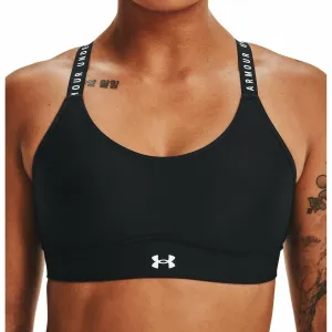 Under Armour Infinity Mid Covered Womens Sports Bra - Black Seamless Closure Comfortable Fabric