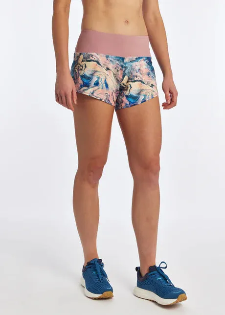 Oiselle | Roga Shorts | Women's | Bright Marble Stretch Flex