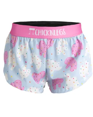 Simple Flex Anti Pilling Technology Women's Animal Cookies 1.5" Split Shorts