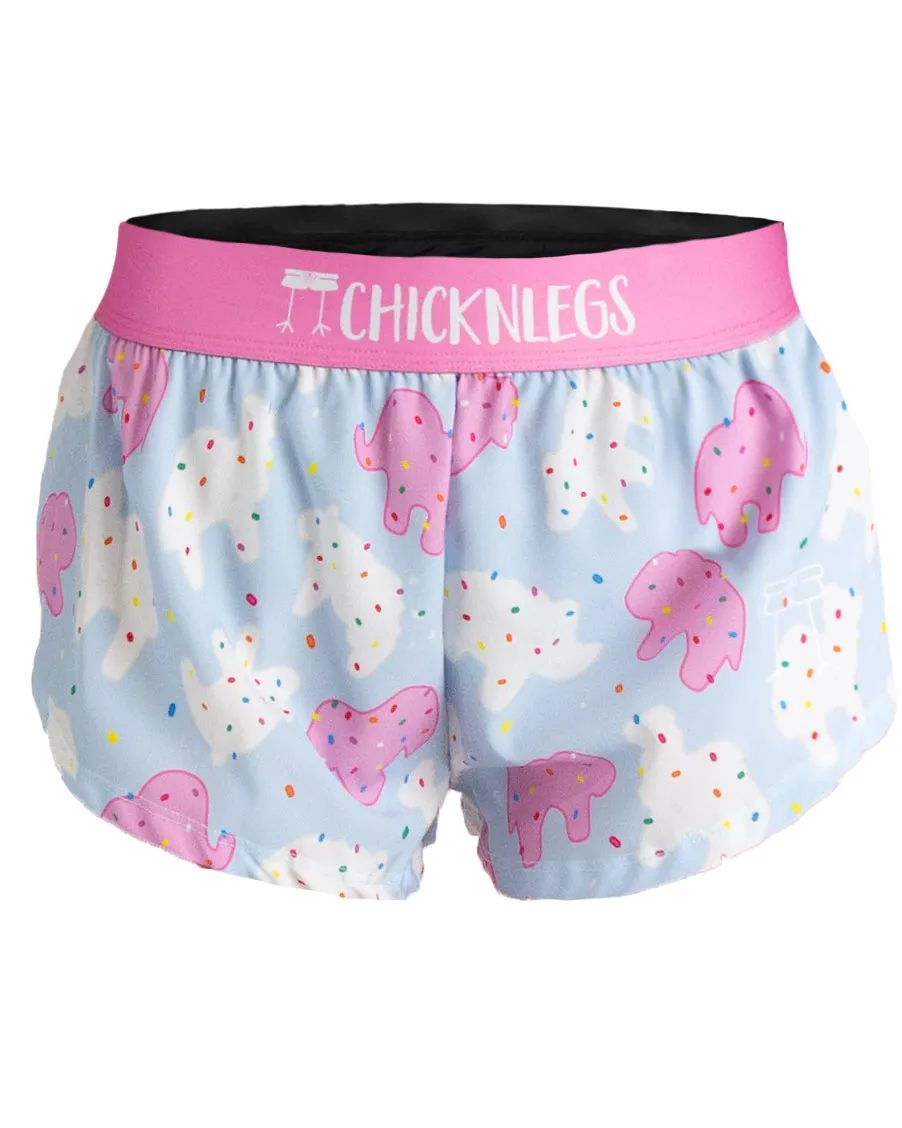 Simple Flex Anti Pilling Technology Women's Animal Cookies 1.5" Split Shorts