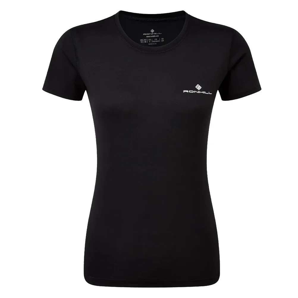 Timeless Top MinimalistStitching Ronhill Core Short Sleeve Women's Running Tee - Black/Bright White