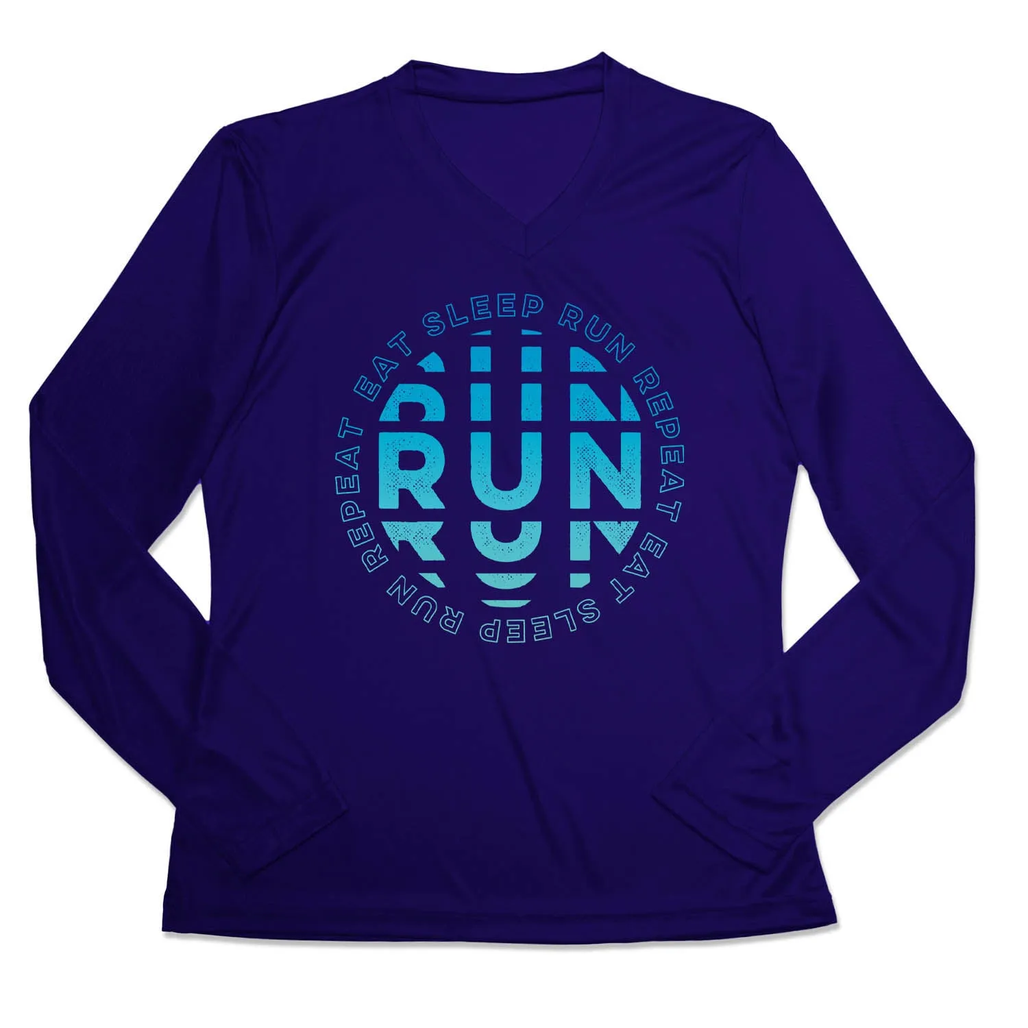 Halloween Women's Long Sleeve Tech Tee - Eat Sleep Run Repeat