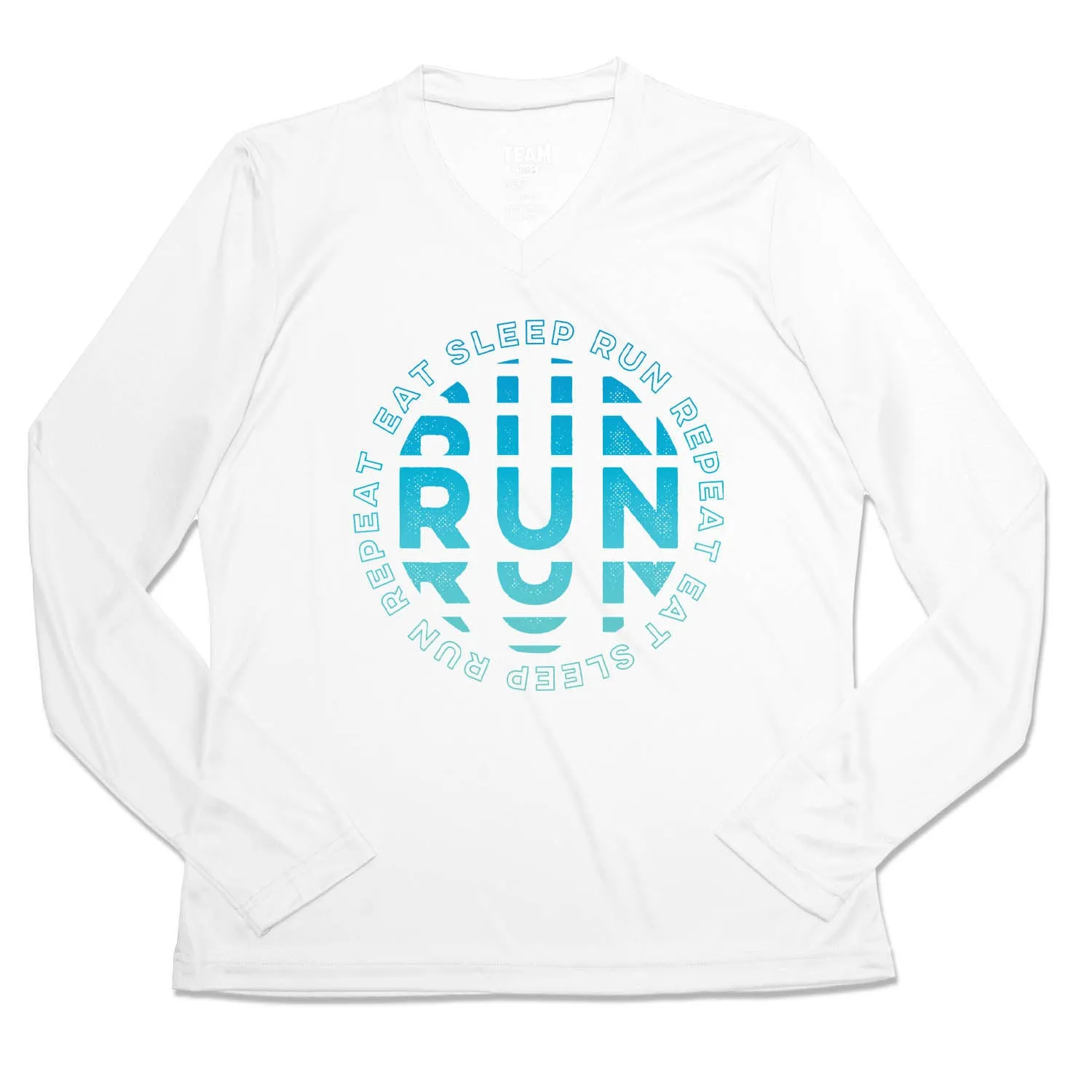 Soft & Smooth UV Protection Fabric Women's Long Sleeve Tech Tee - Eat Sleep Run Repeat