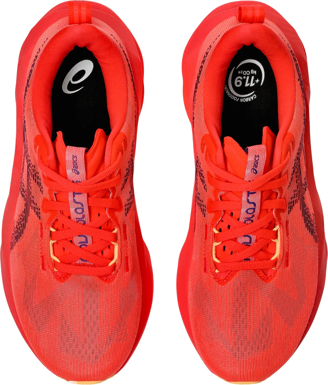Asics NovaBlast 5 Womens Running Shoes - Red Dark - colored Flyknit Upper