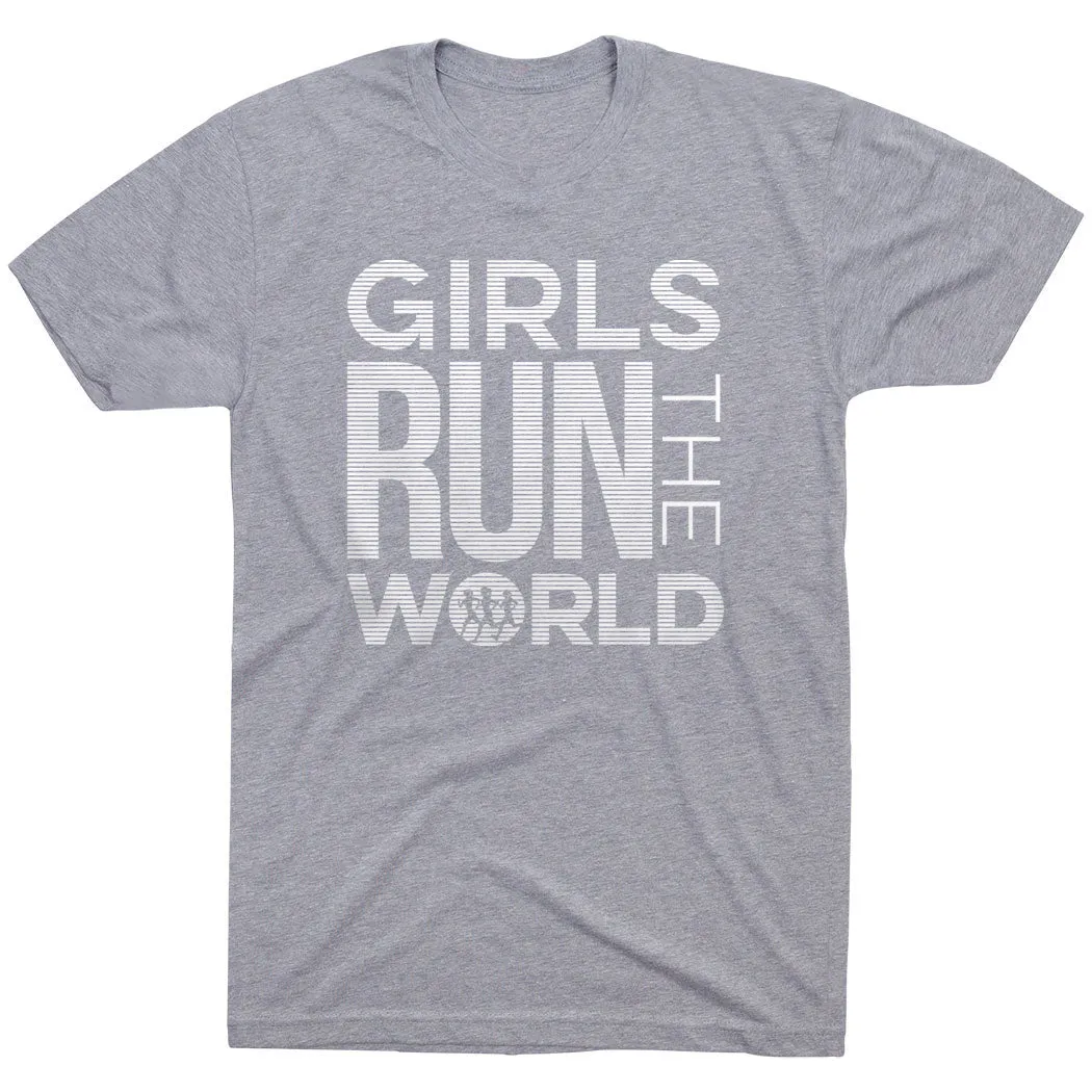 Sleek Layer SoftenedTexturedWeave Running Short Sleeve T-Shirt - Girls Run The World?