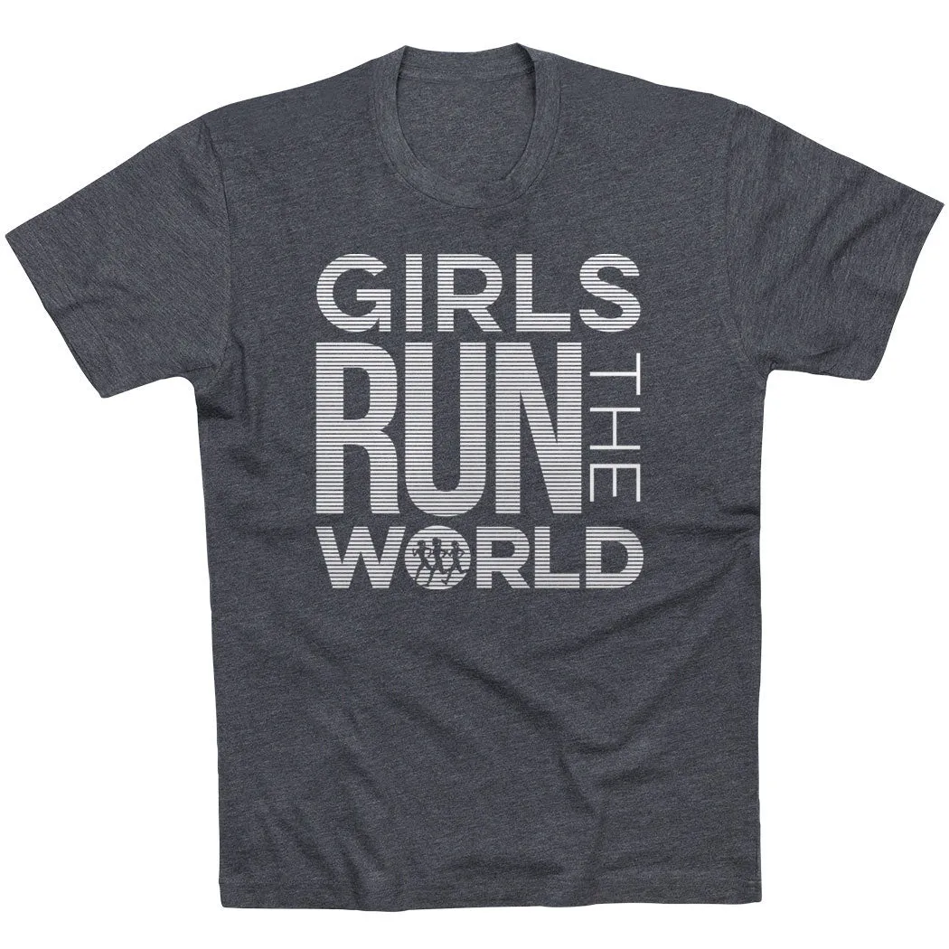 Minimalist fashion Stylish Details Running Short Sleeve T-Shirt - Girls Run The World?
