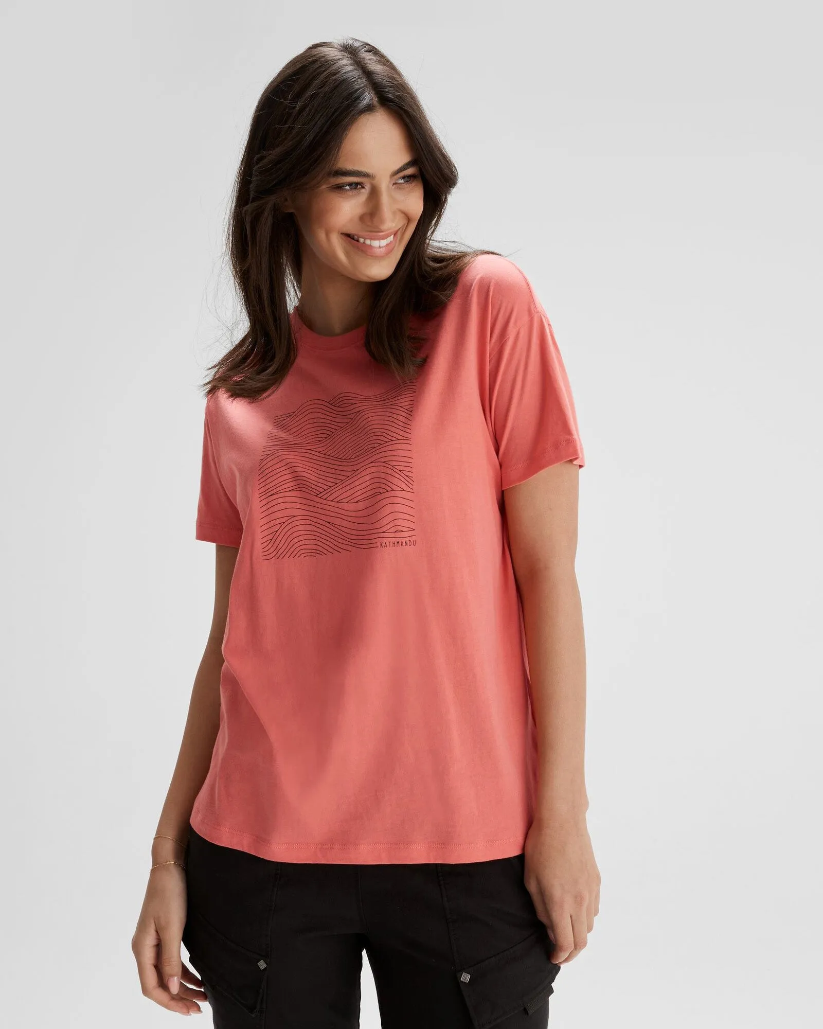Soft and Stylish Casual and cool Women's Ripple Organic Cotton T-shirt - Fruity