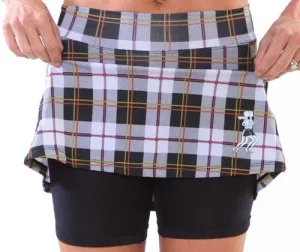 Preppy Black Plaid Mini Athletic Skirt (girls size 6-10) Adjustable Fastening Polished Touch