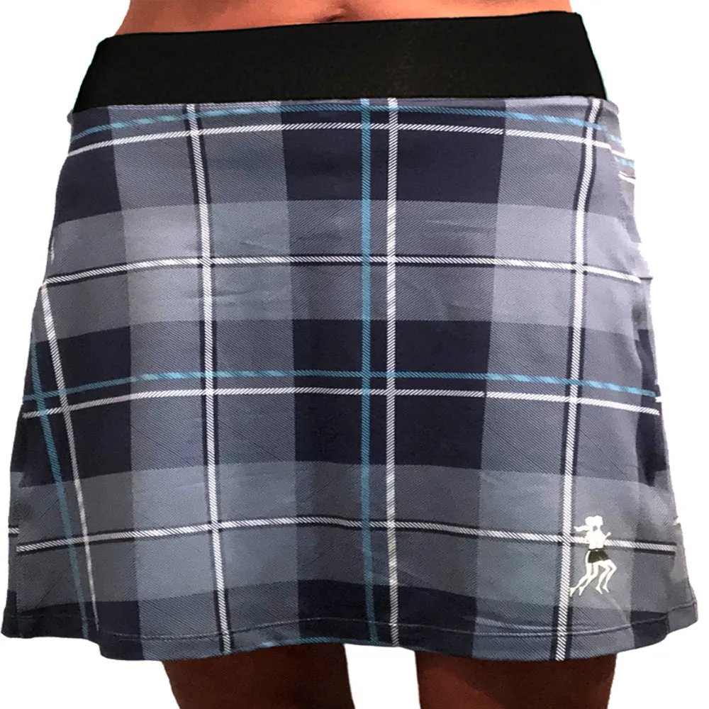 Blue Plaid Running Skirt Outfit Combo