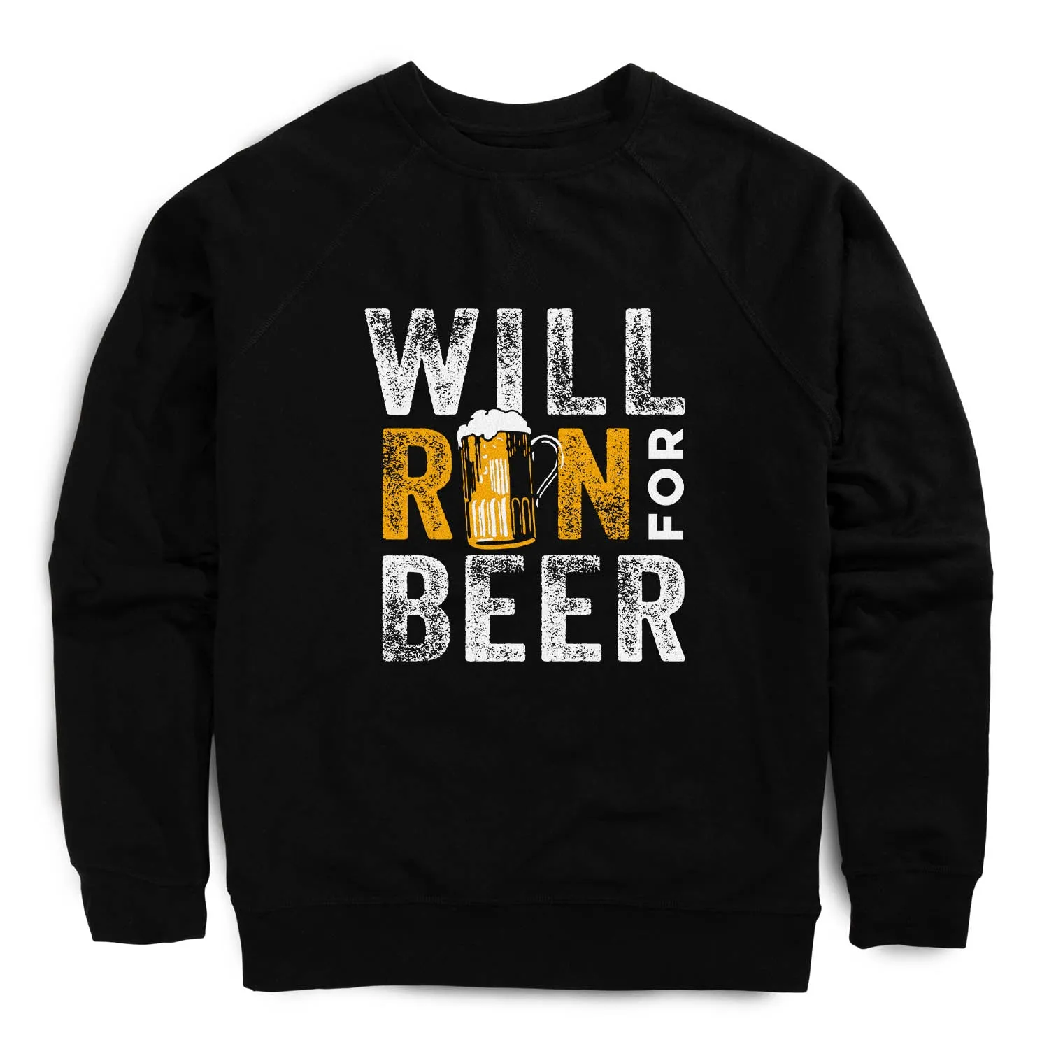 Royal Charm London Edge Running Raglan Crew Neck Pullover - Will Run For Beer