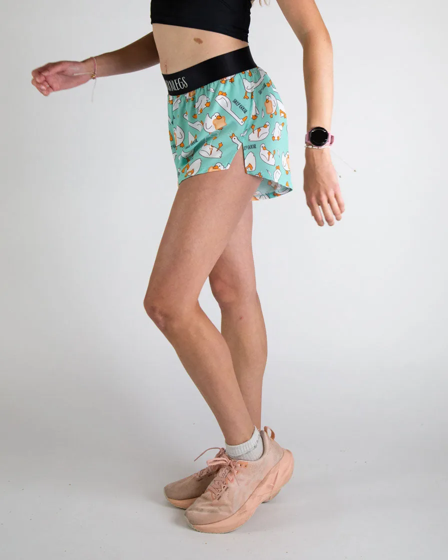 Roomy Waist Women's Silly Goose 4" Split Shorts