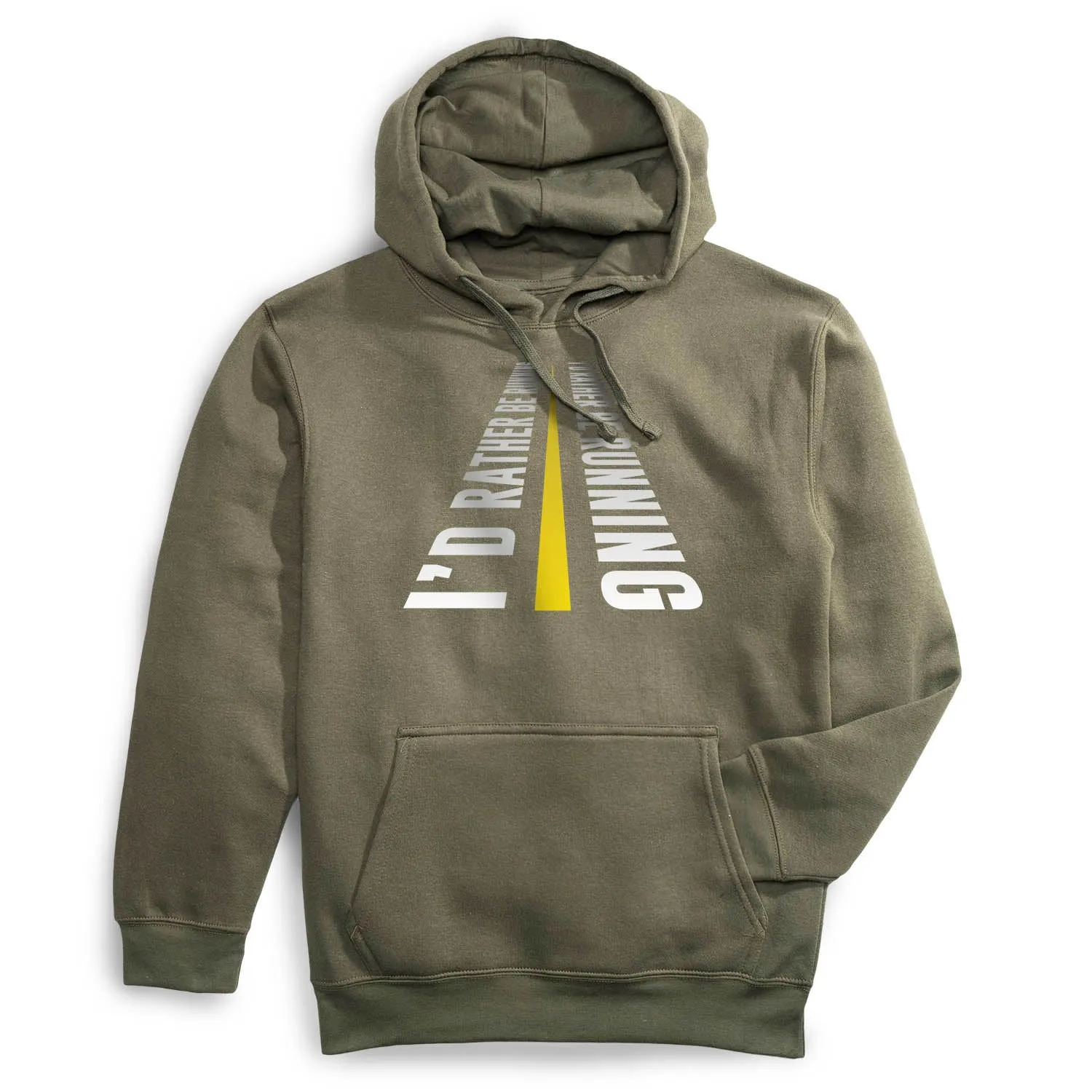 Statement Fleece Hoodie - I'd Rather Be Running LayeredConstruction