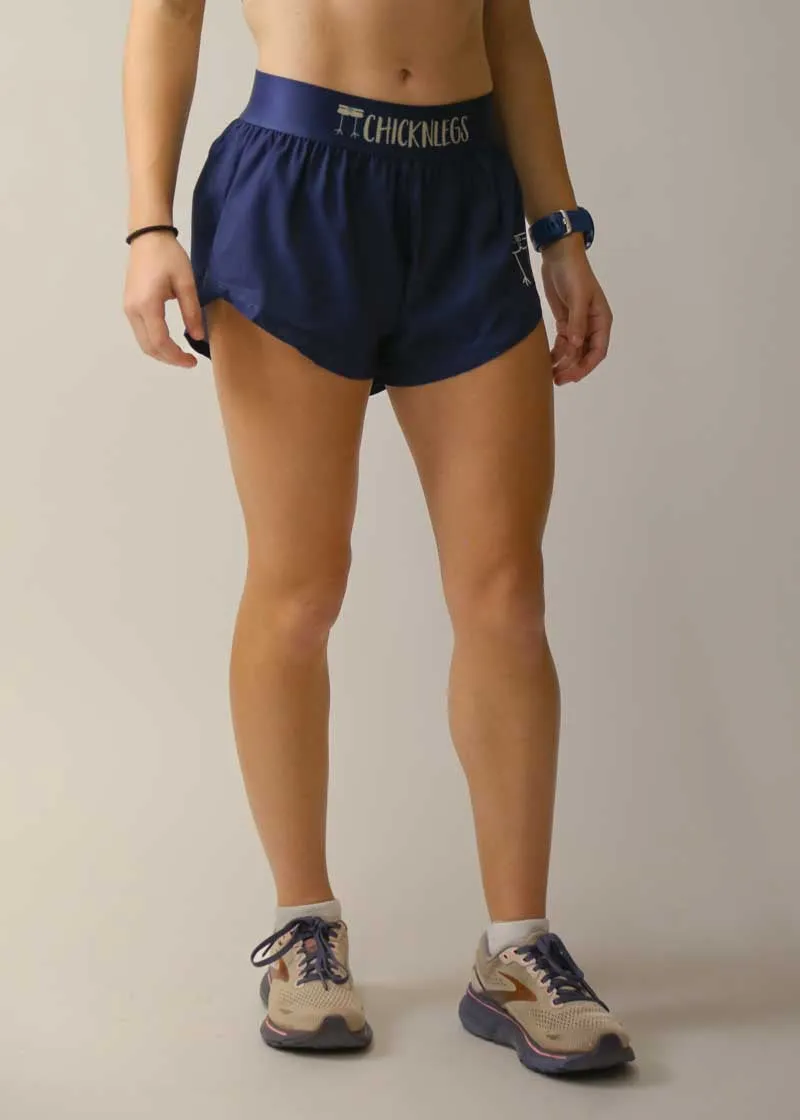 Women's Navy Blue 1.5" Split Shorts Pilates wear