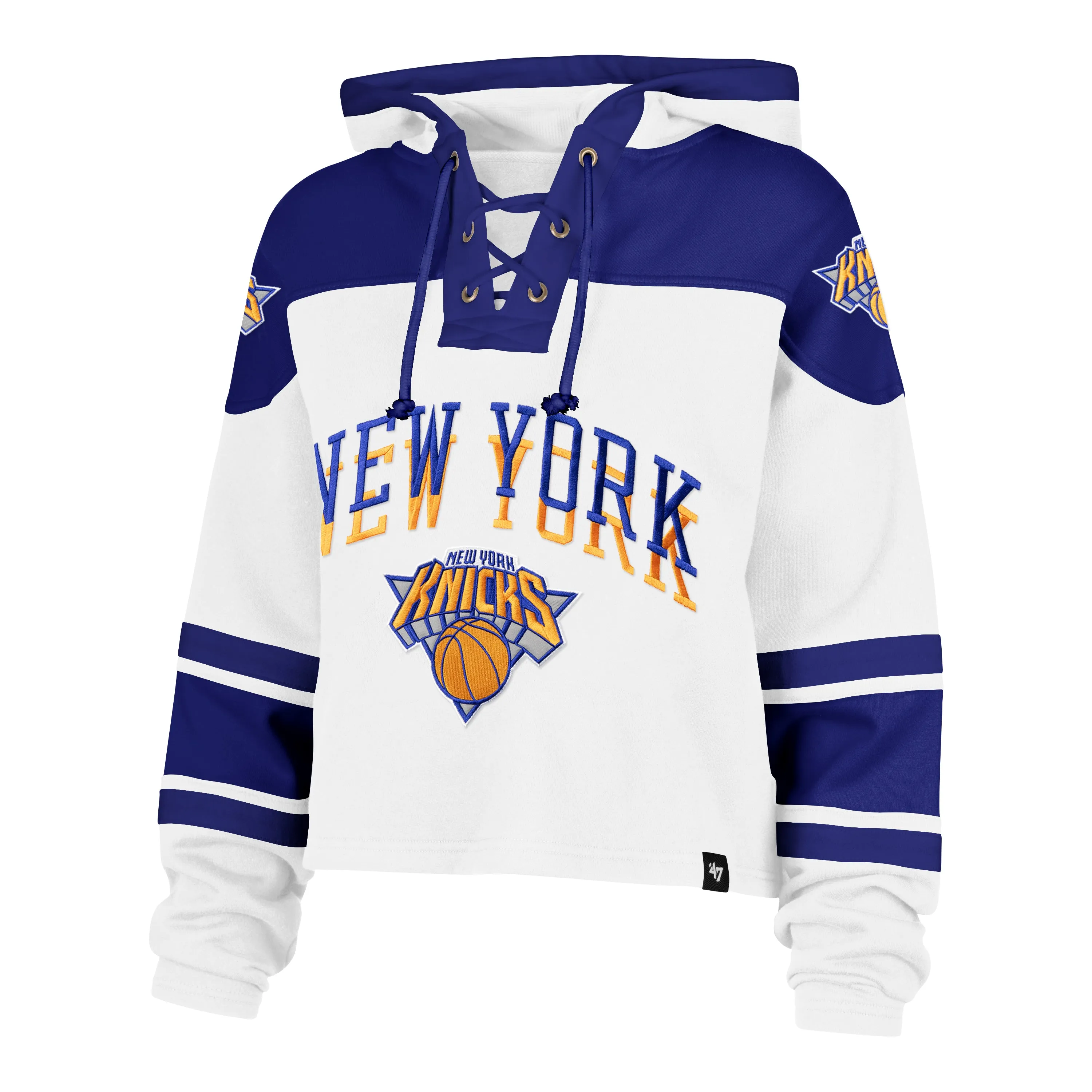 NEW YORK KNICKS CITY EDITION CROPPED SUPERIOR '47 LACER HOOD WOMENS Team Vibe