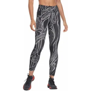 Reebok Lux Perform Mid Rise Womens Long Training Tights Durable Stitch All Ages Power Move