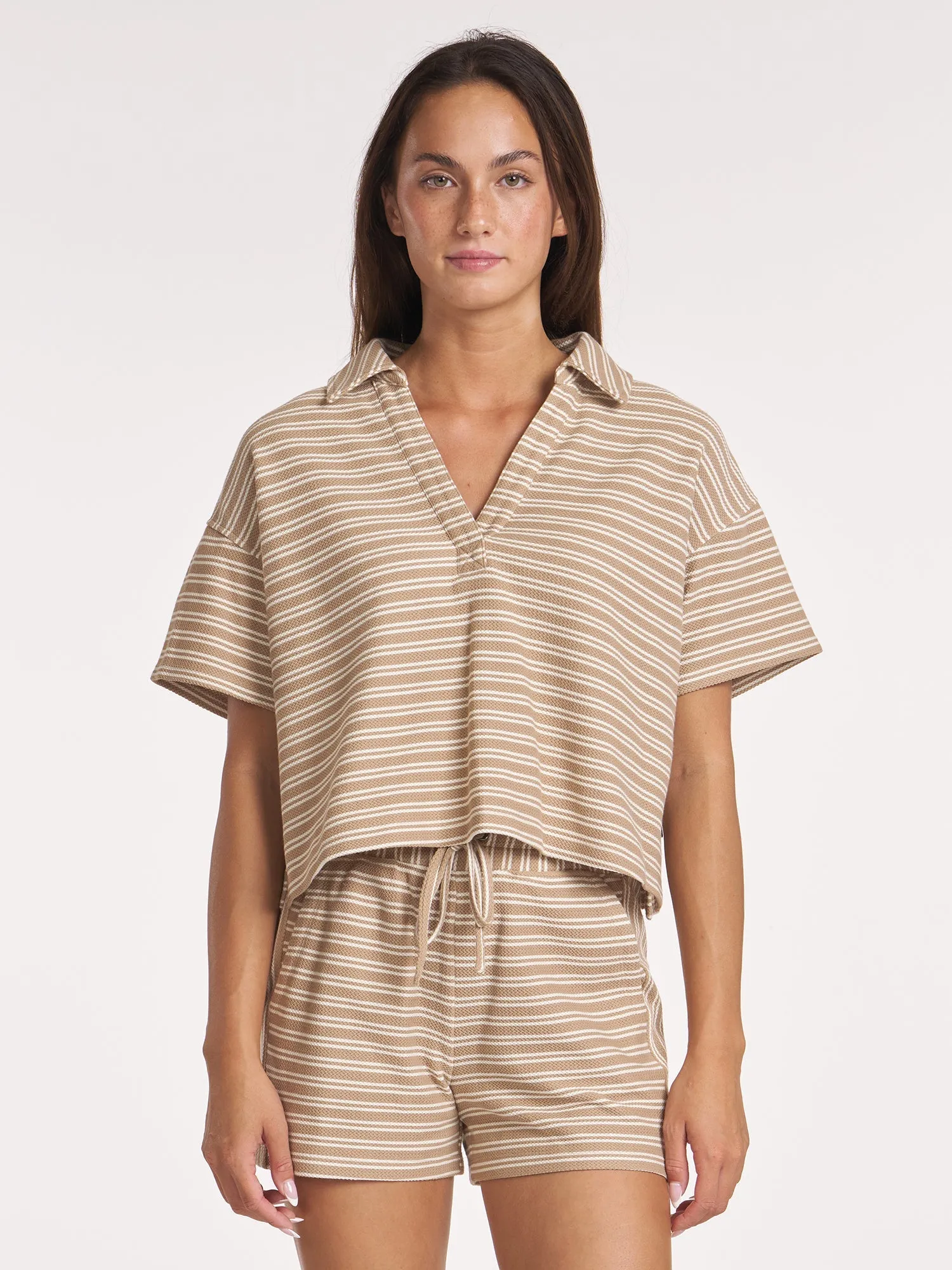 Outdoor Smooth Boxy Stripe Polo