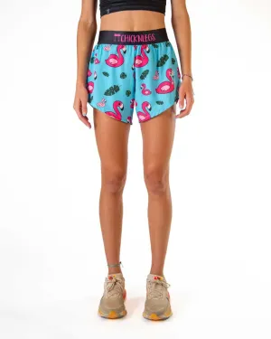 Women's Blue Flamingo 4" Split Shorts Cool Comfort