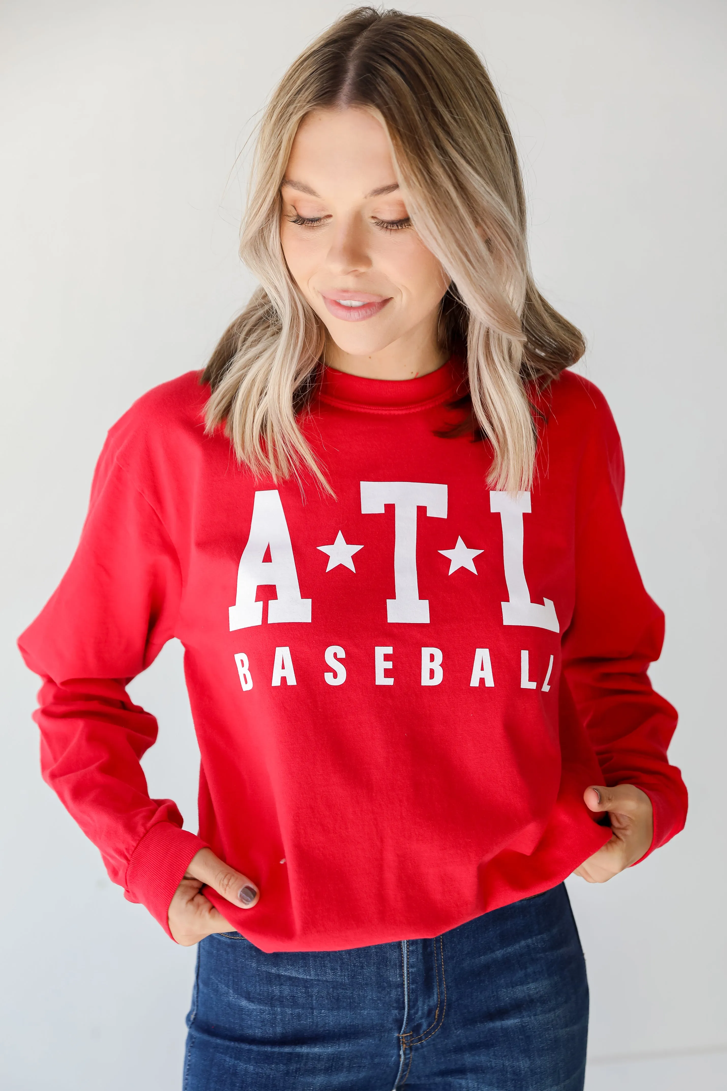 Comfy Vibes Relax Comfort Style ATL Baseball Star Long Sleeve Tee