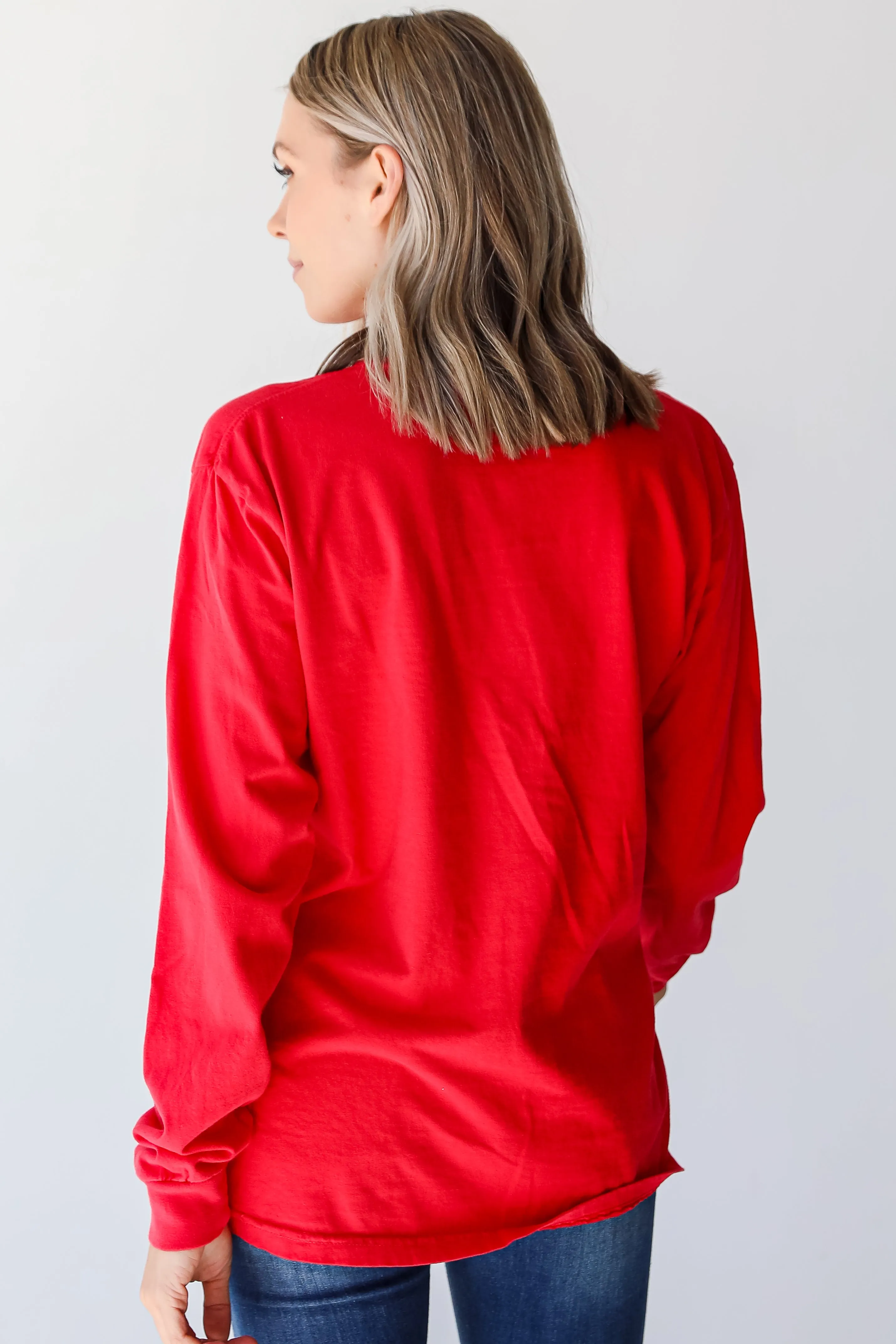 ATL Baseball Star Long Sleeve Tee Curved Hemline Fashion Ready