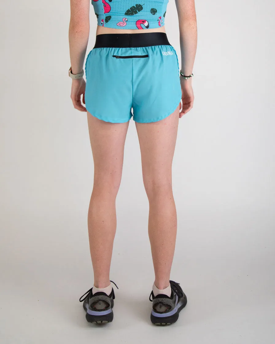 Women's Sky Blue 1.5" Split Shorts cargo style