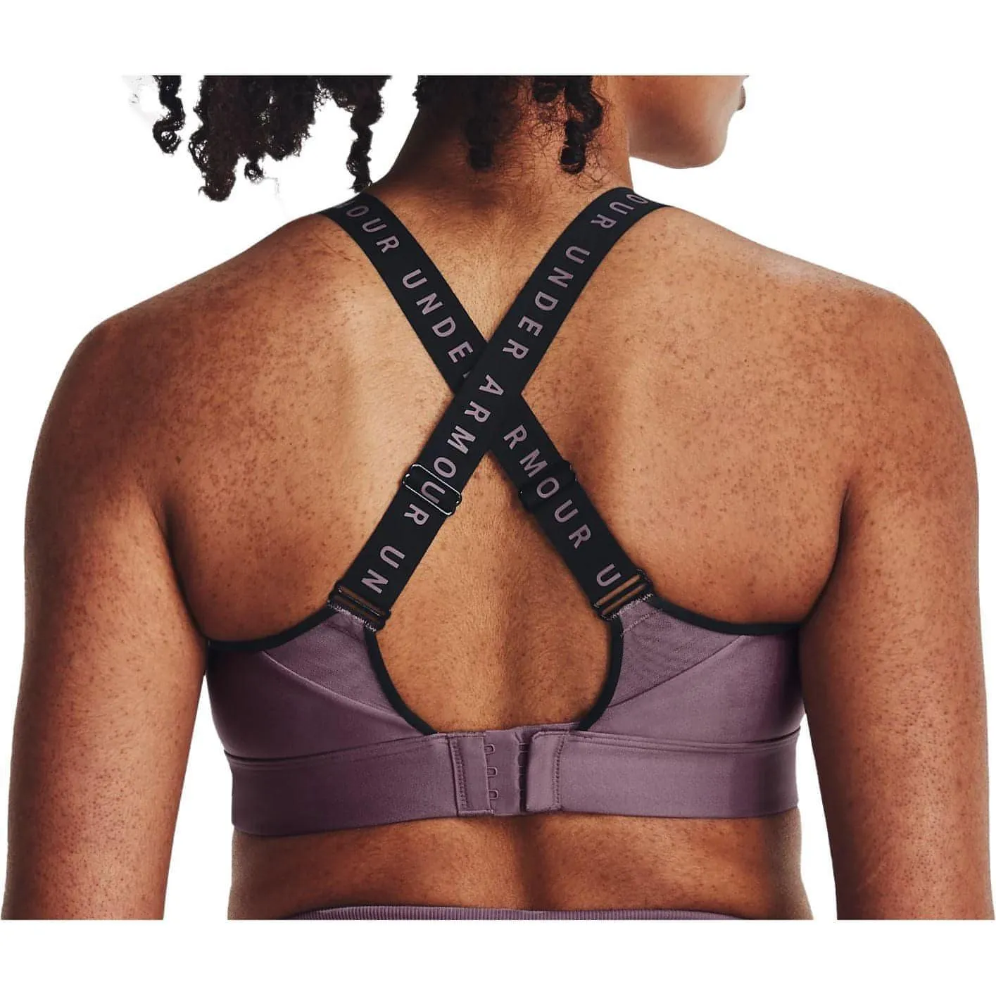 Under Armour Infinity High Womens Sports Bra - Purple Secure Closure Lightweight Bra