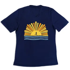 Women's Short Sleeve Tech Tee - Here Comes The Sun All Day Wear Timeless Layering