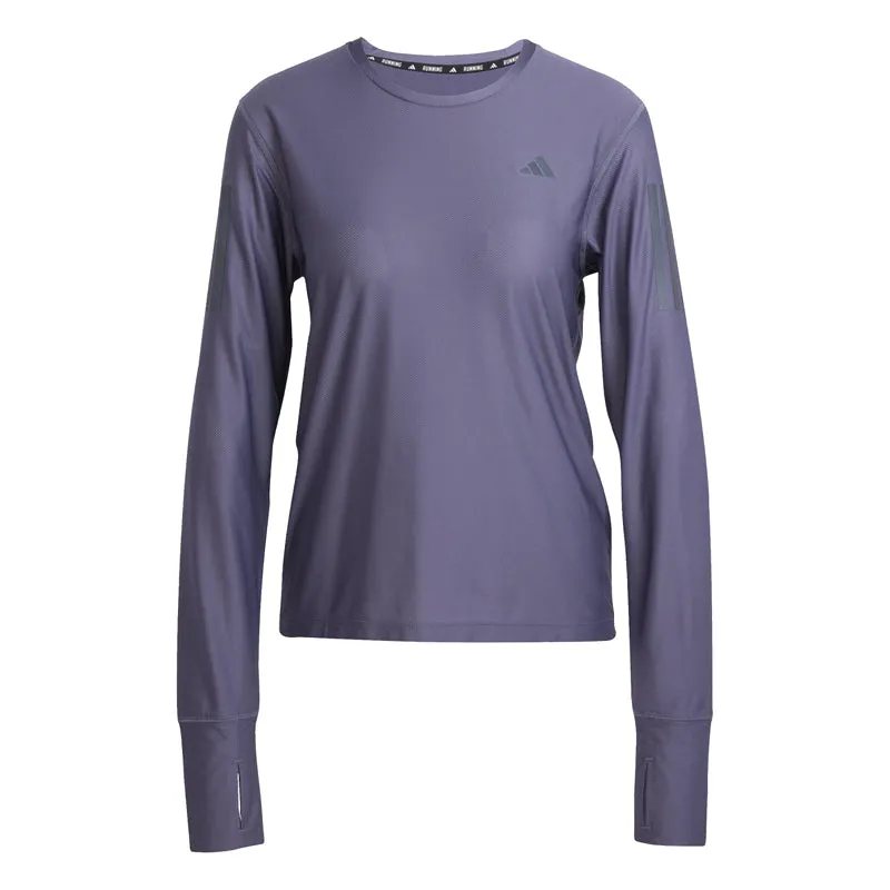 Adult sophistication adidas Own The Run Long Sleeve Women's Running Tee - Preloved Violet