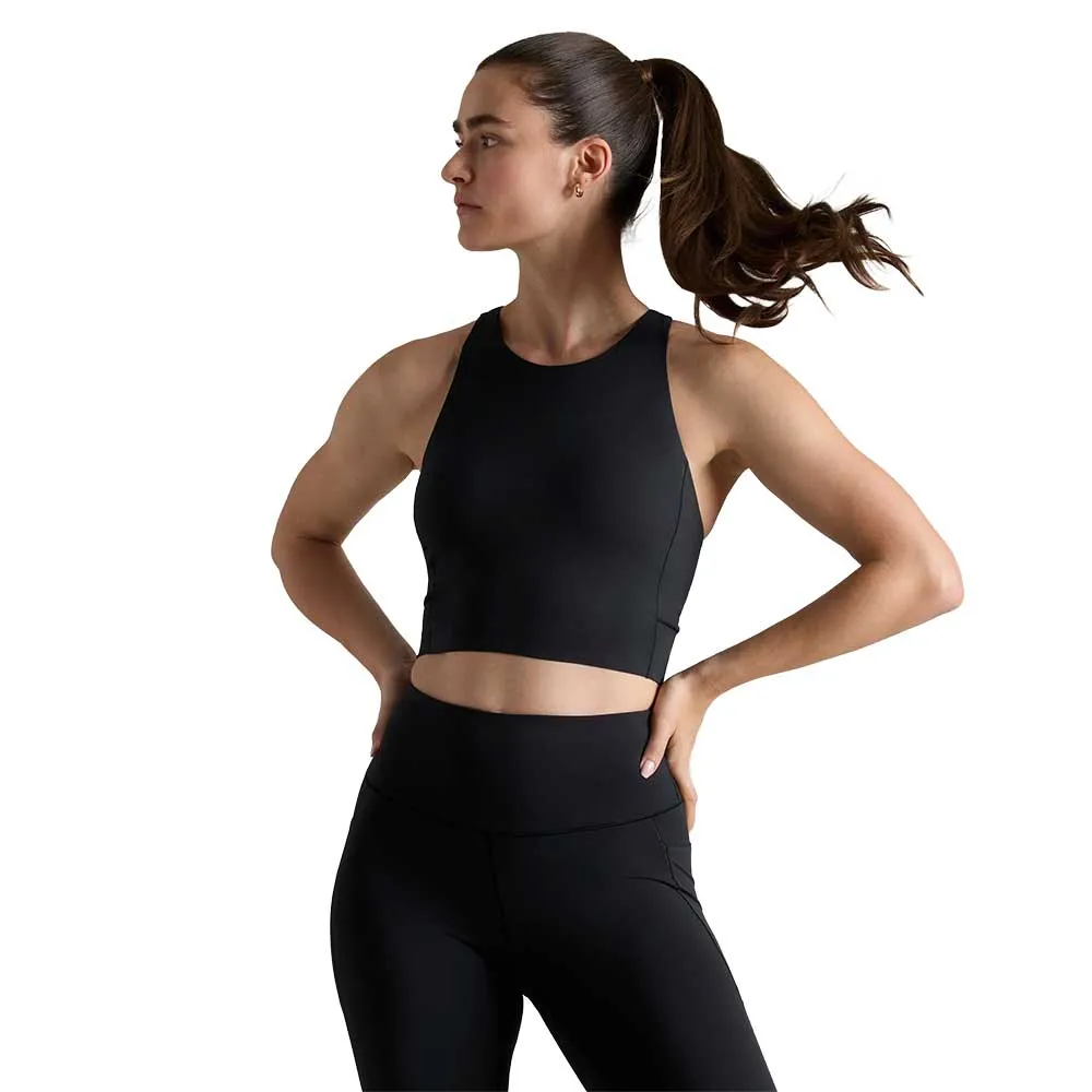 Women's Revive Longline Bra - Black Spaghetti straps