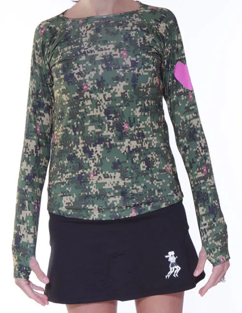 Temperature Regulating Tech Skirtcamp Camo Run Love Long Sleeve Performance Top Complementary Colors Timeless Fashion