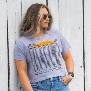 Running Short Sleeve Crop Tee - Chasing Sunsets Multi Purpose Wear