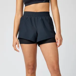 embroidery details Brooks | Dash 3" 2-in-1 Short | Women's | Black