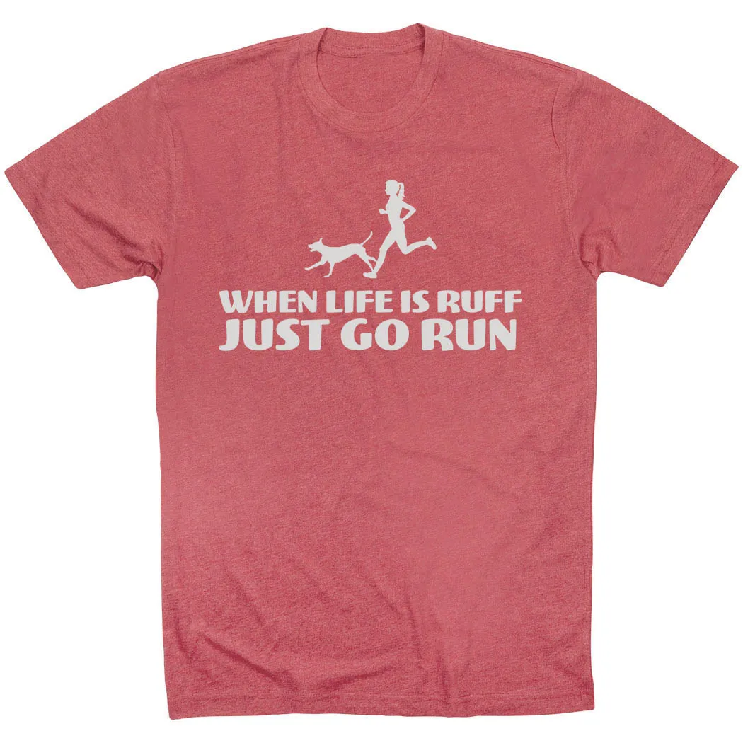 Embroidered Everyday Flex Running Short Sleeve T-Shirt - Life is Ruff