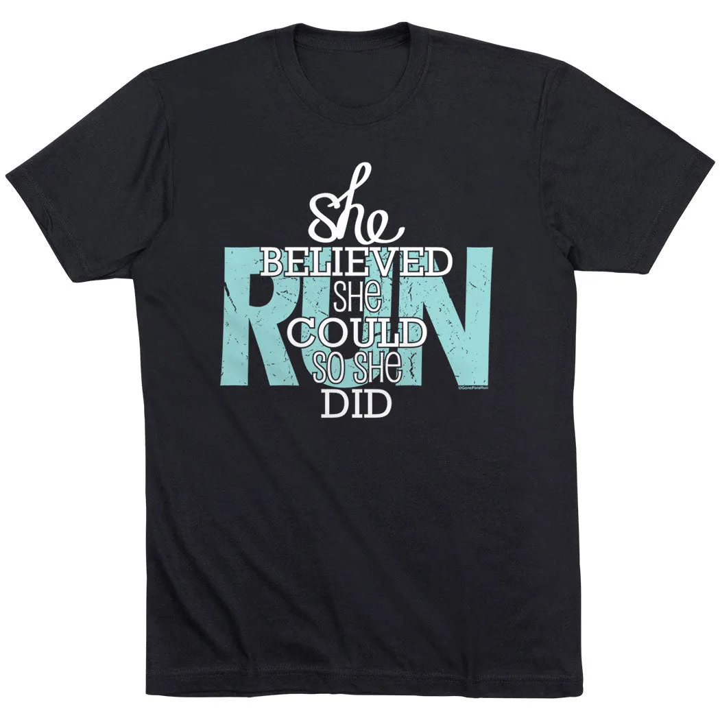 Stylish Wear FadeResistant Running Short Sleeve T-Shirt - She Believed She Could So She Did