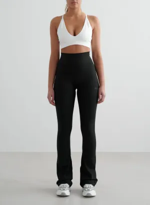 Unique Black Monochrome Core Flare Tights water-repellent Post Workout Recovery Design