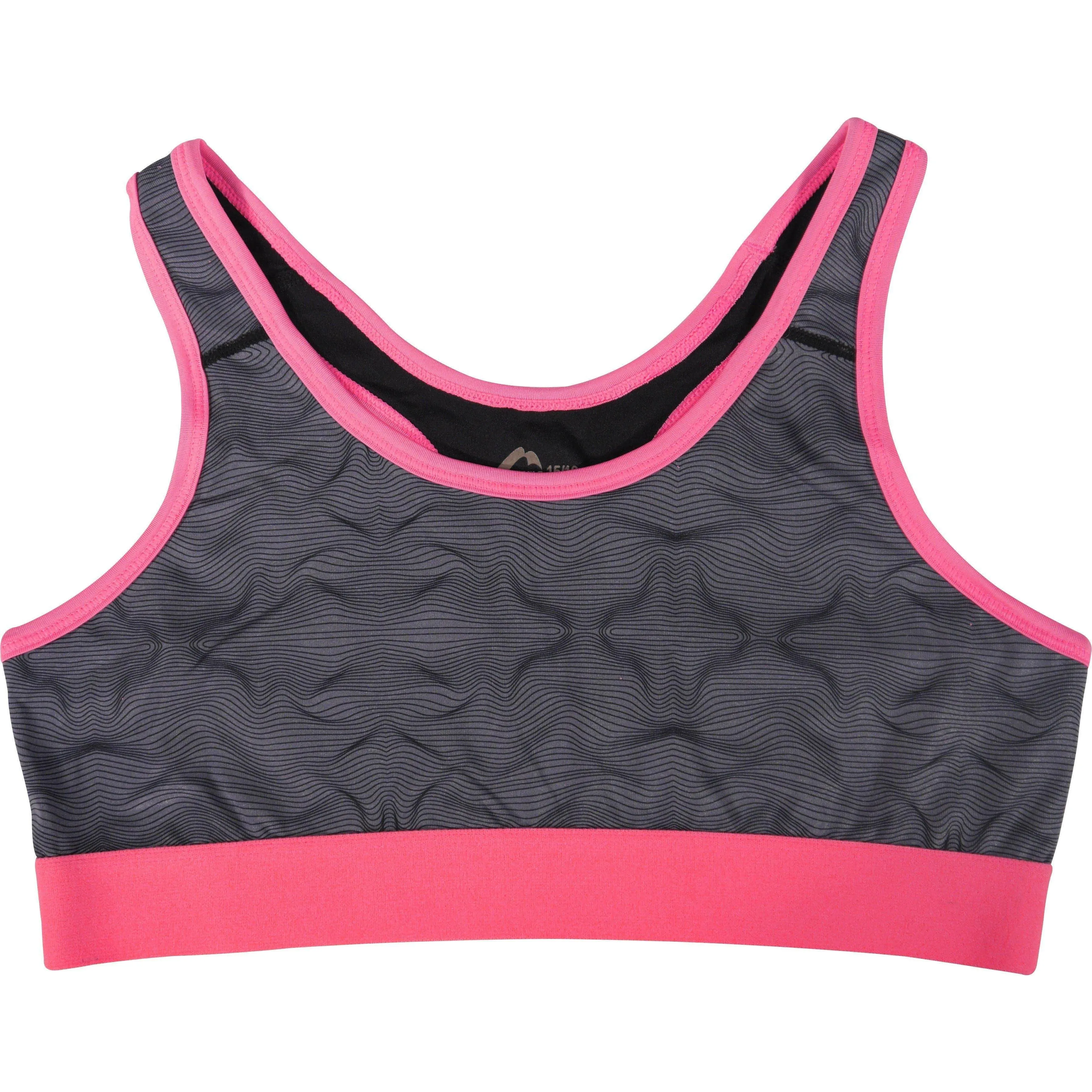 More Mile Girls Running Crop Top - Grey Accessorized