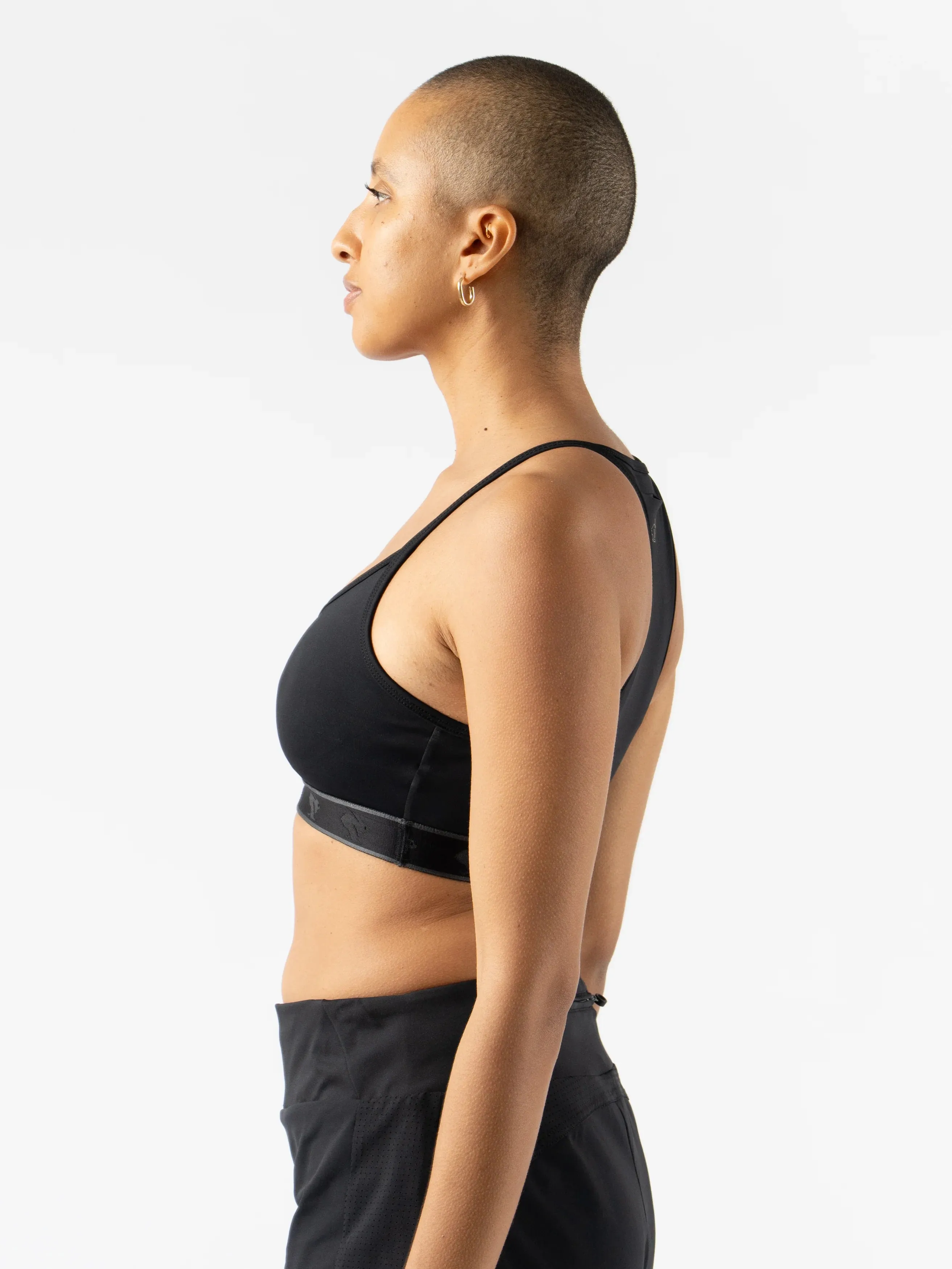 Women's Strappy Pocket Bra (Black) layering