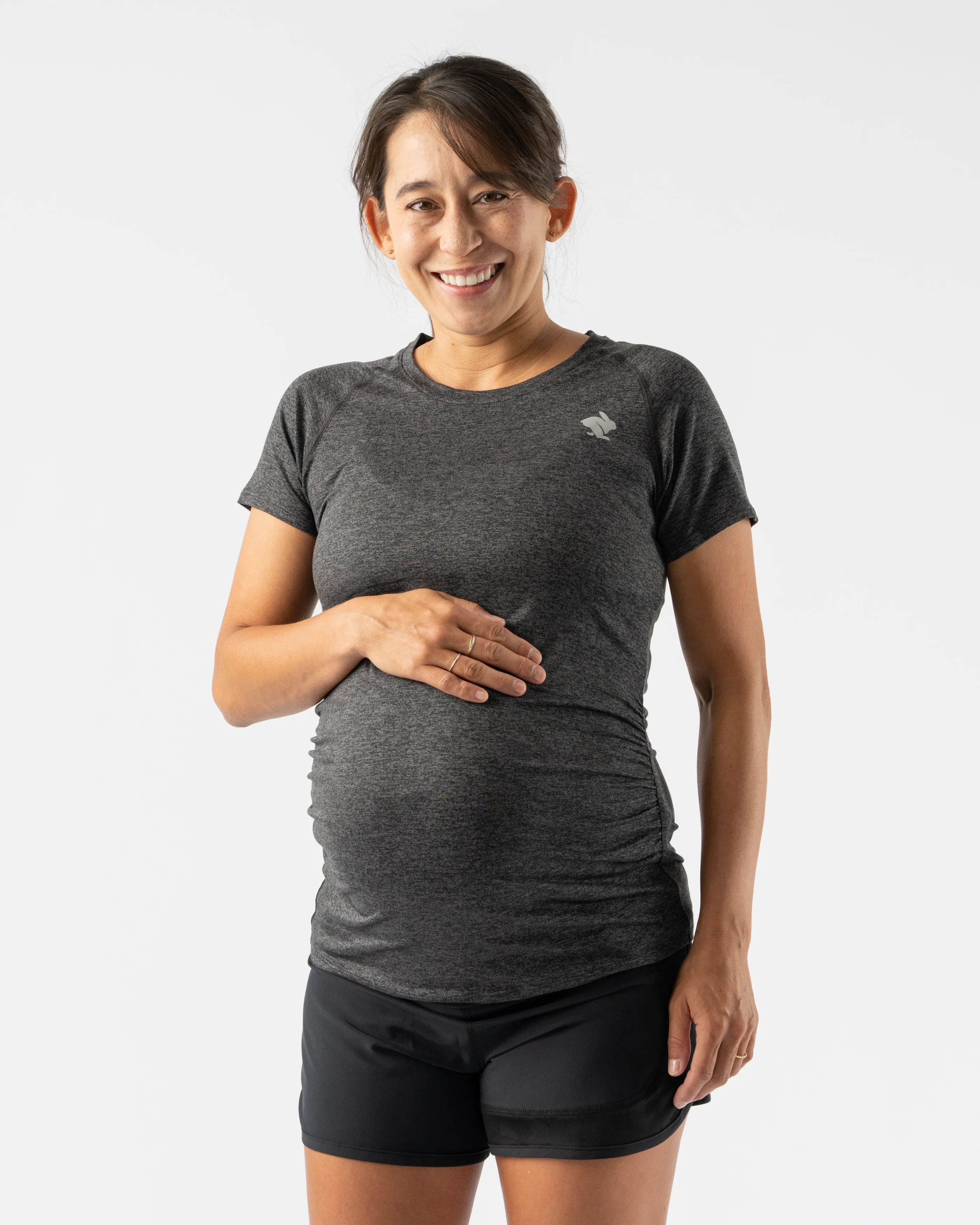 DoubleStitched Seams Sporty Fashion EZ Tee SS Maternity | Mother Runner