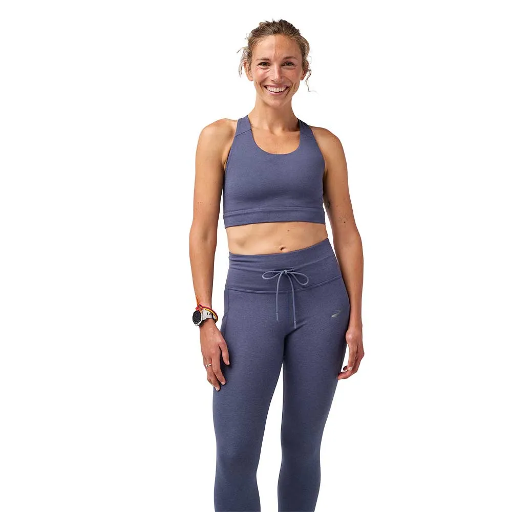 Ventilated Cups Women's Luxe Pocket Sports Bra - Heather Nightshadow