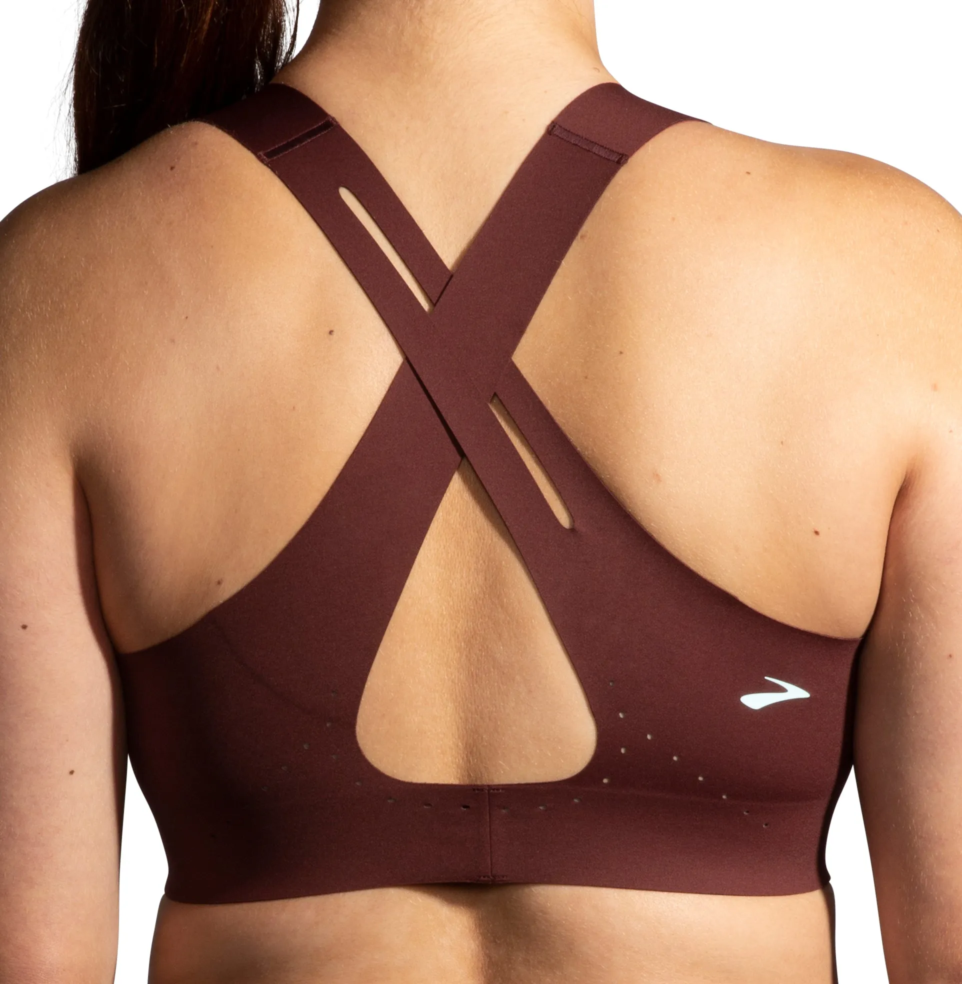 monogrammed Brooks Dare Crossback 2.0 Womens Sports Bra - Red