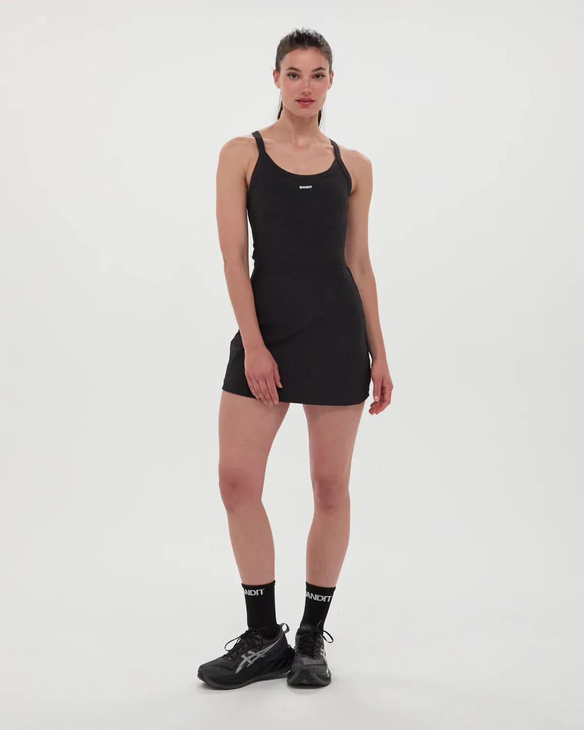 Striped Women's Cadence Scoop Neck Run Dress Black