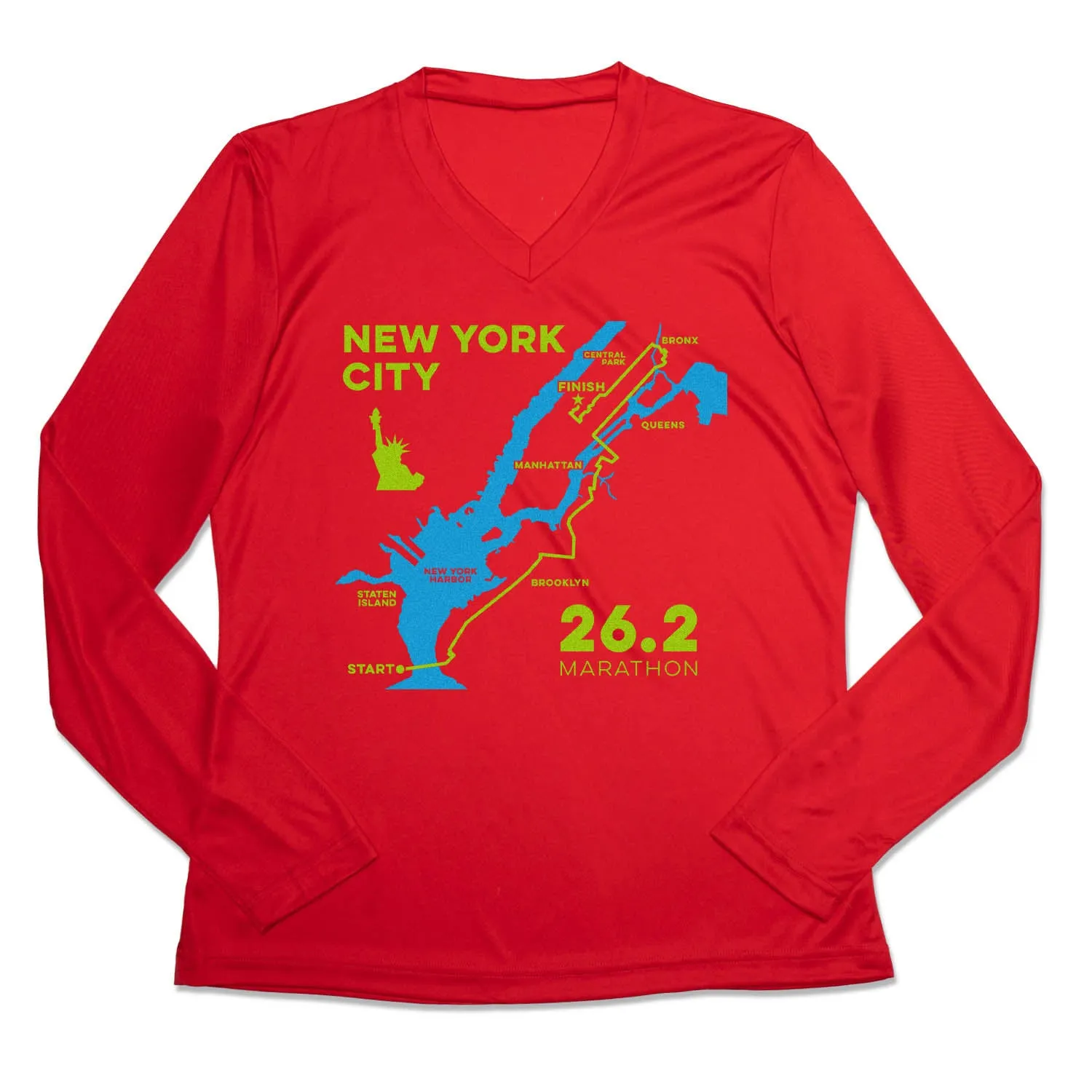 Women's Long Sleeve Tech Tee - New York City Route Timeless Top Trendy Piece
