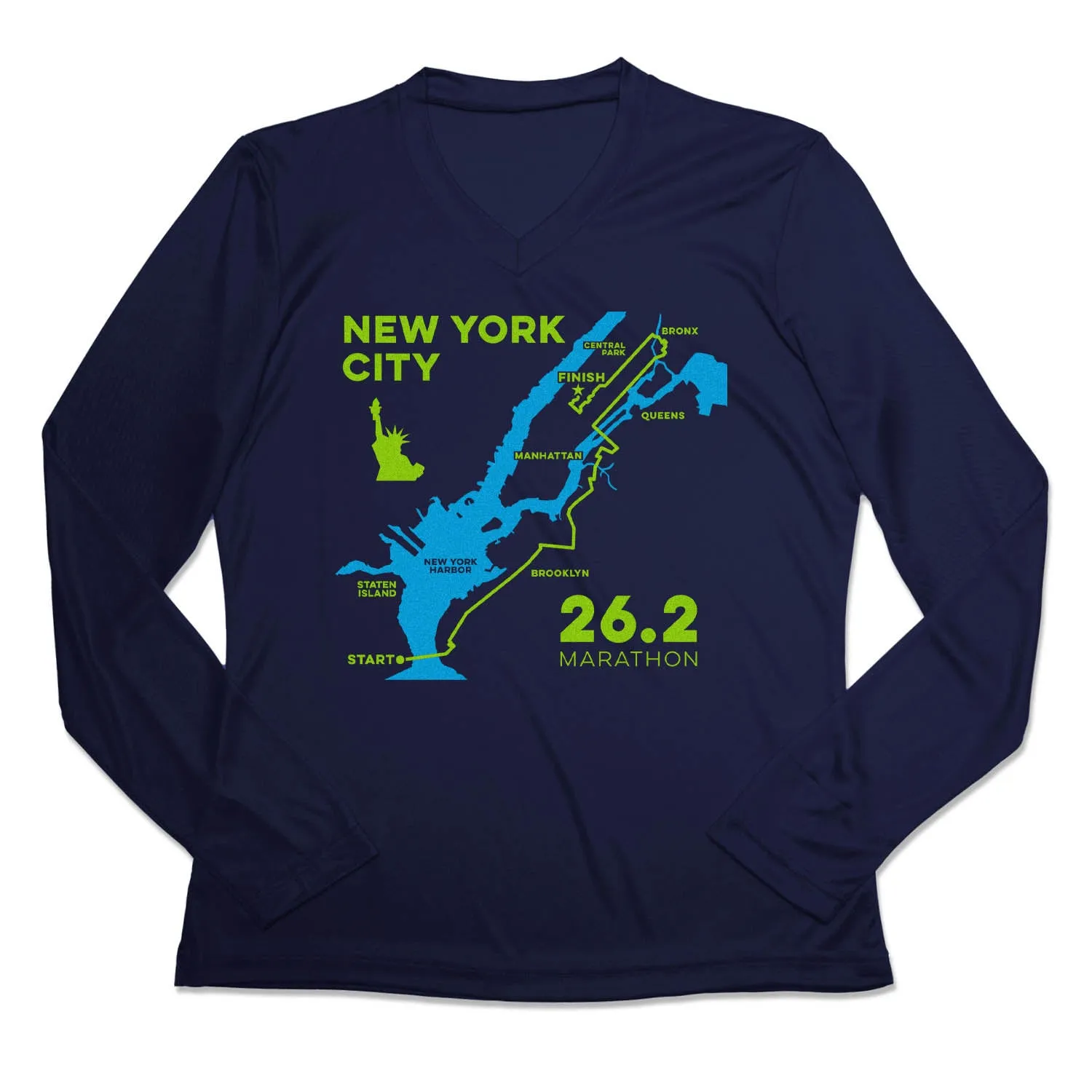 Seasonal Layering Women's Long Sleeve Tech Tee - New York City Route
