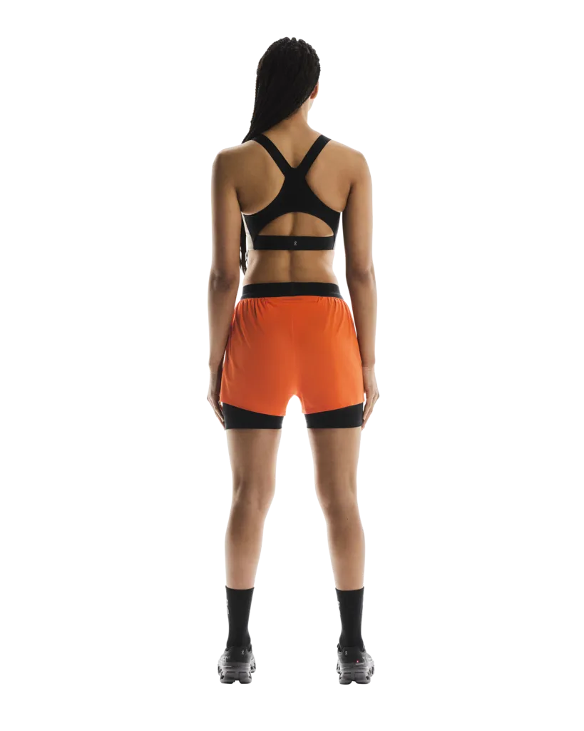 Women's 3 Inch Performance 2 in 1 Shorts Flame DoubleStitchReinforcement Relaxed Fit